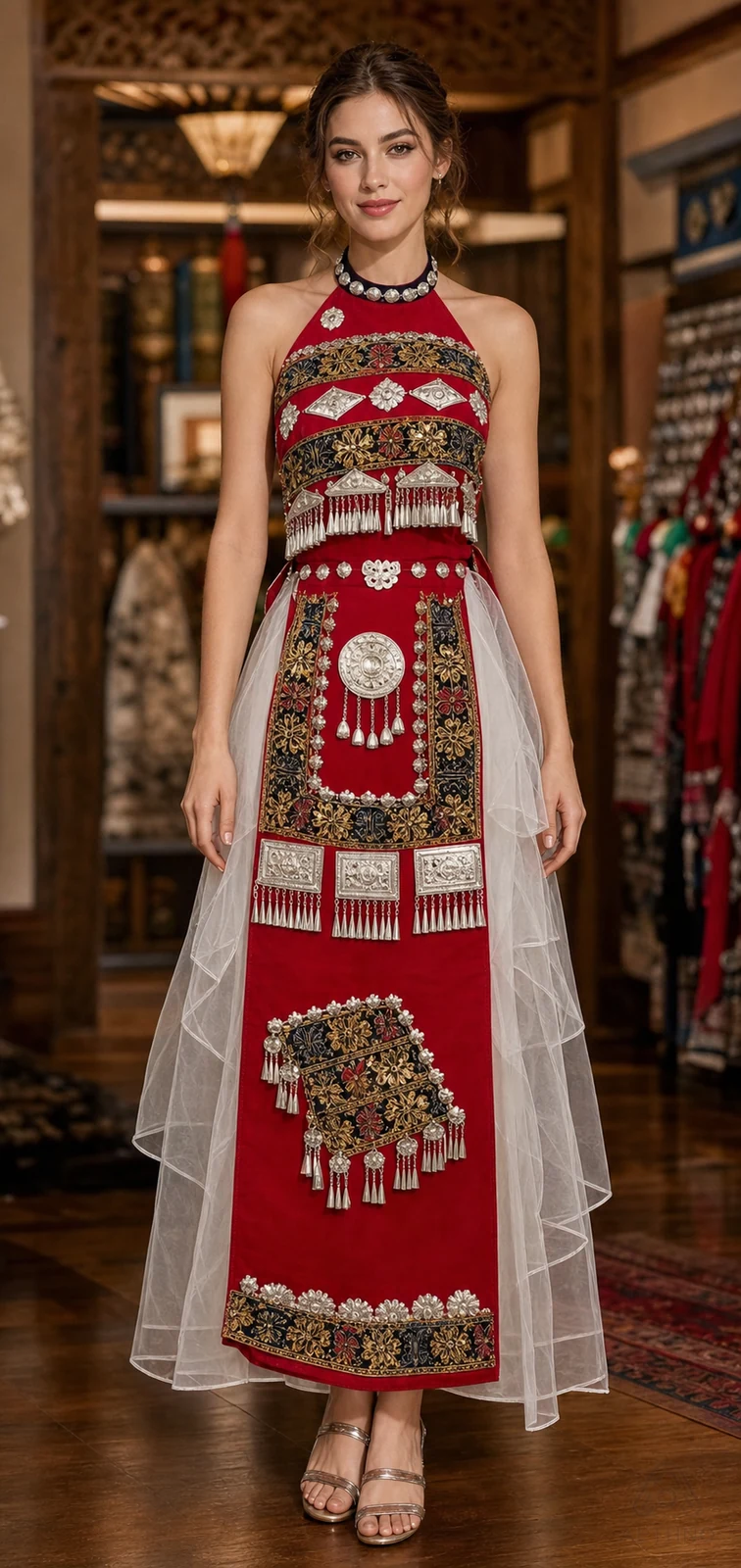 AETHNO Miao-Inspired Embroidered Women's Outfit - Look 177 - Image 9