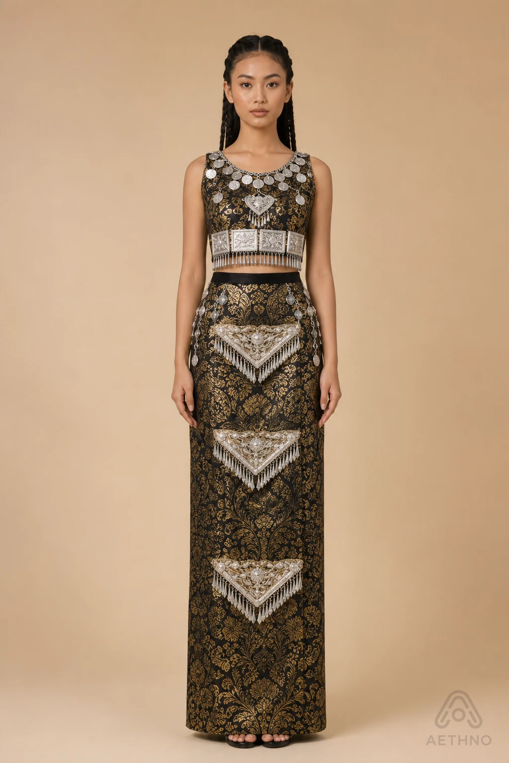 AETHNO Miao-Inspired Embroidered Women's Outfit - Look 180