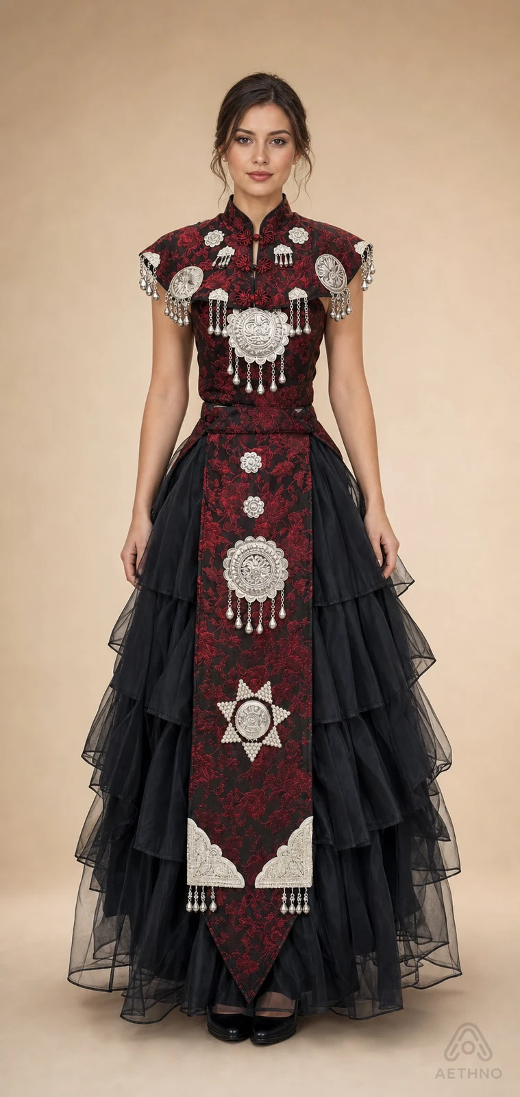 AETHNO Miao-Inspired Embroidered Women's Outfit - Look 184