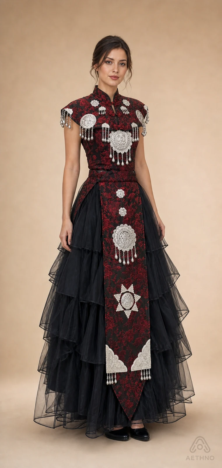 AETHNO Miao-Inspired Embroidered Women's Outfit - Look 184 - Image 2