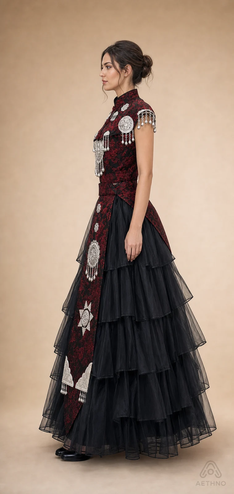 AETHNO Miao-Inspired Embroidered Women's Outfit - Look 184 - Image 3