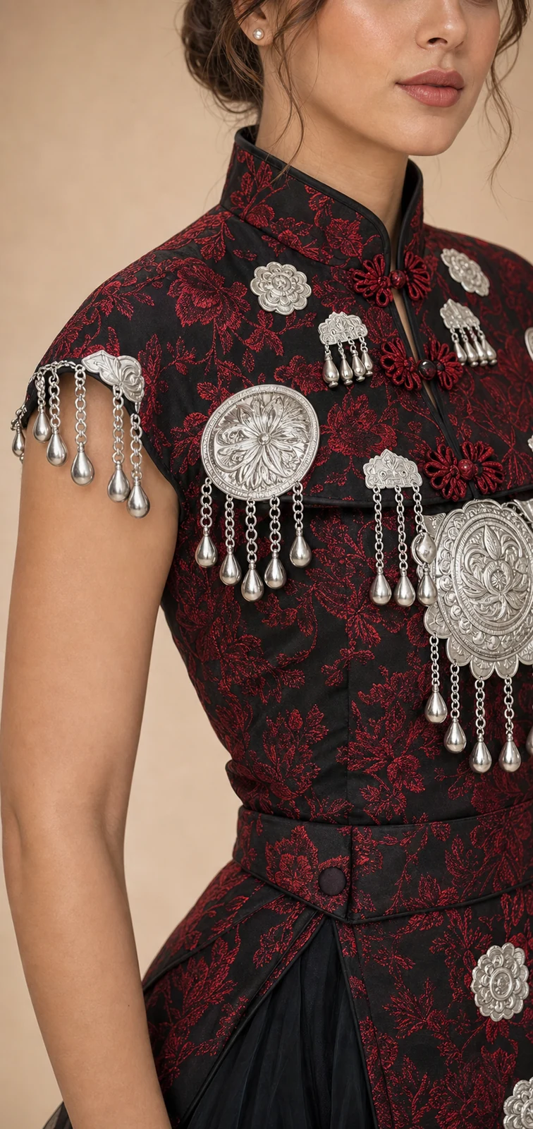 AETHNO Miao-Inspired Embroidered Women's Outfit - Look 184 - Image 7