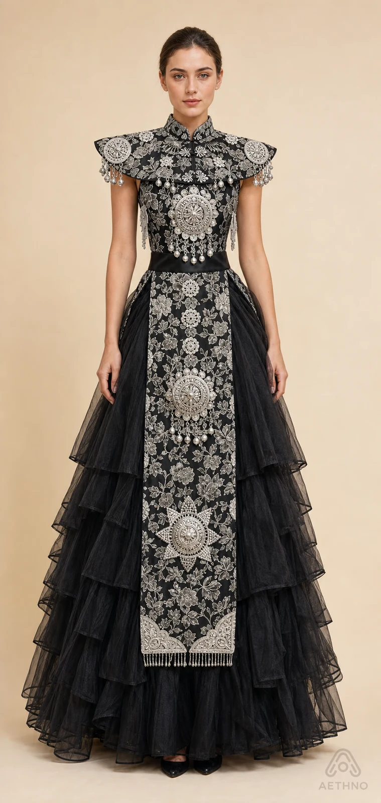 AETHNO Miao-Inspired Embroidered Women's Outfit - Look 185