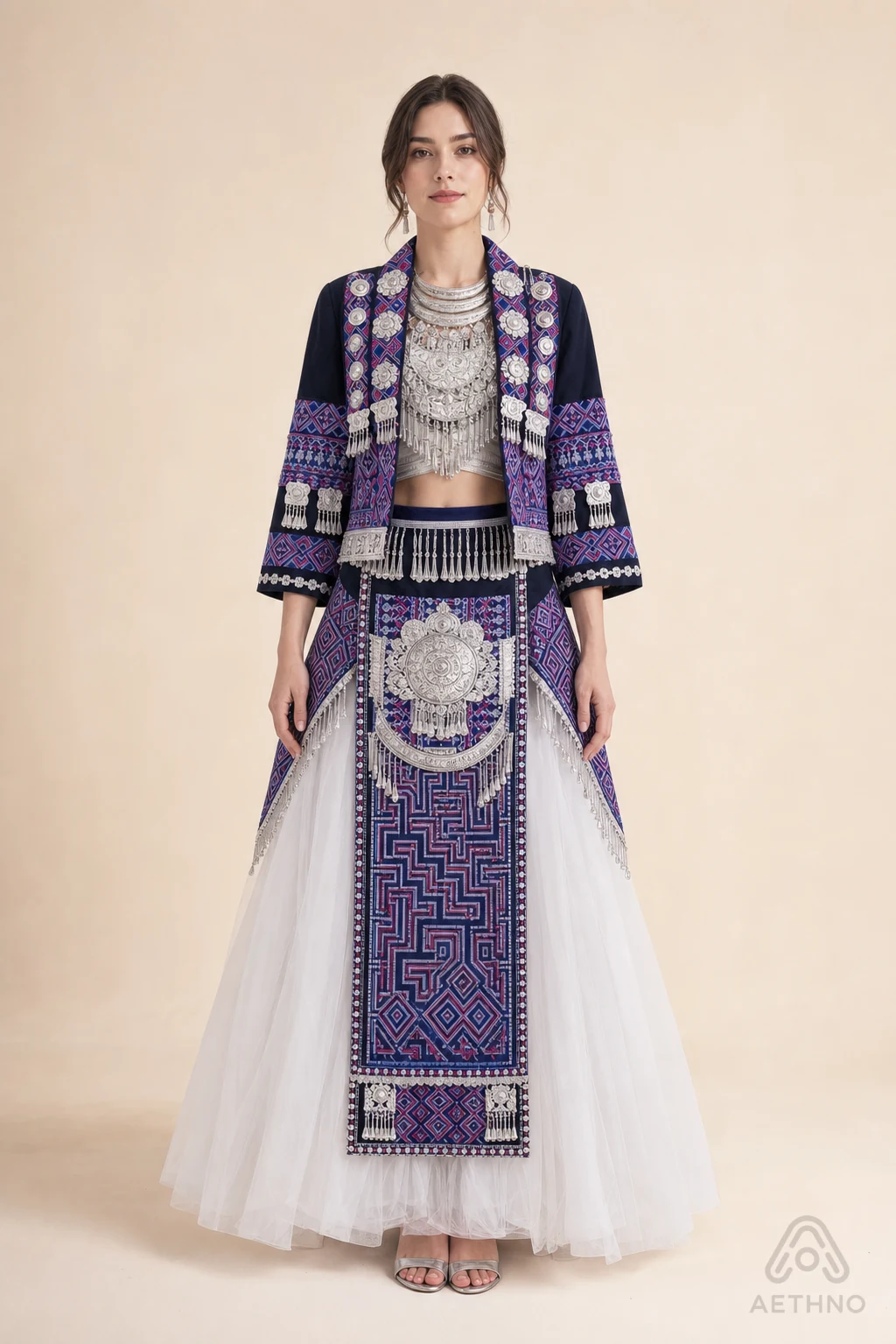 AETHNO Miao-Inspired Embroidered Women's Outfit - Look 187