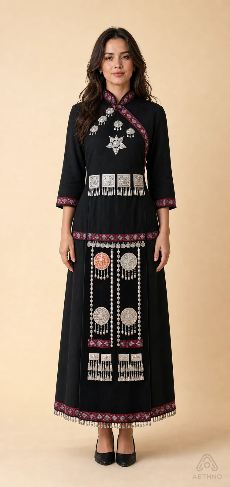 AETHNO Miao-Inspired Embroidered Women's Outfit - Look 188