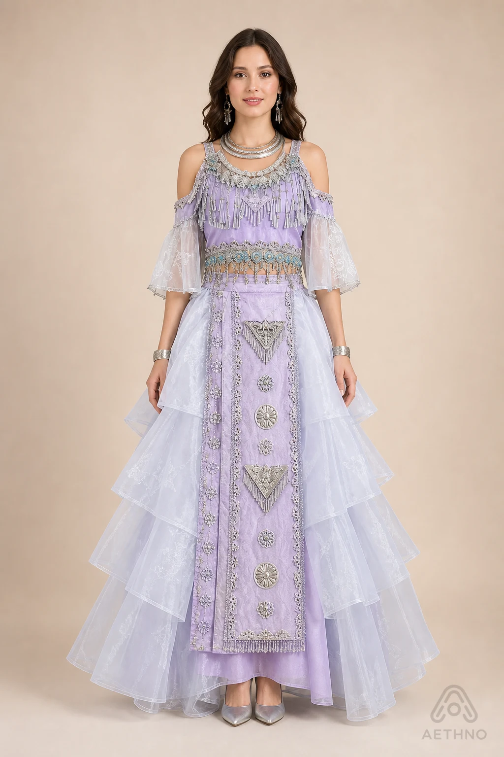 AETHNO Miao-Inspired Embroidered Women's Outfit - Look 190