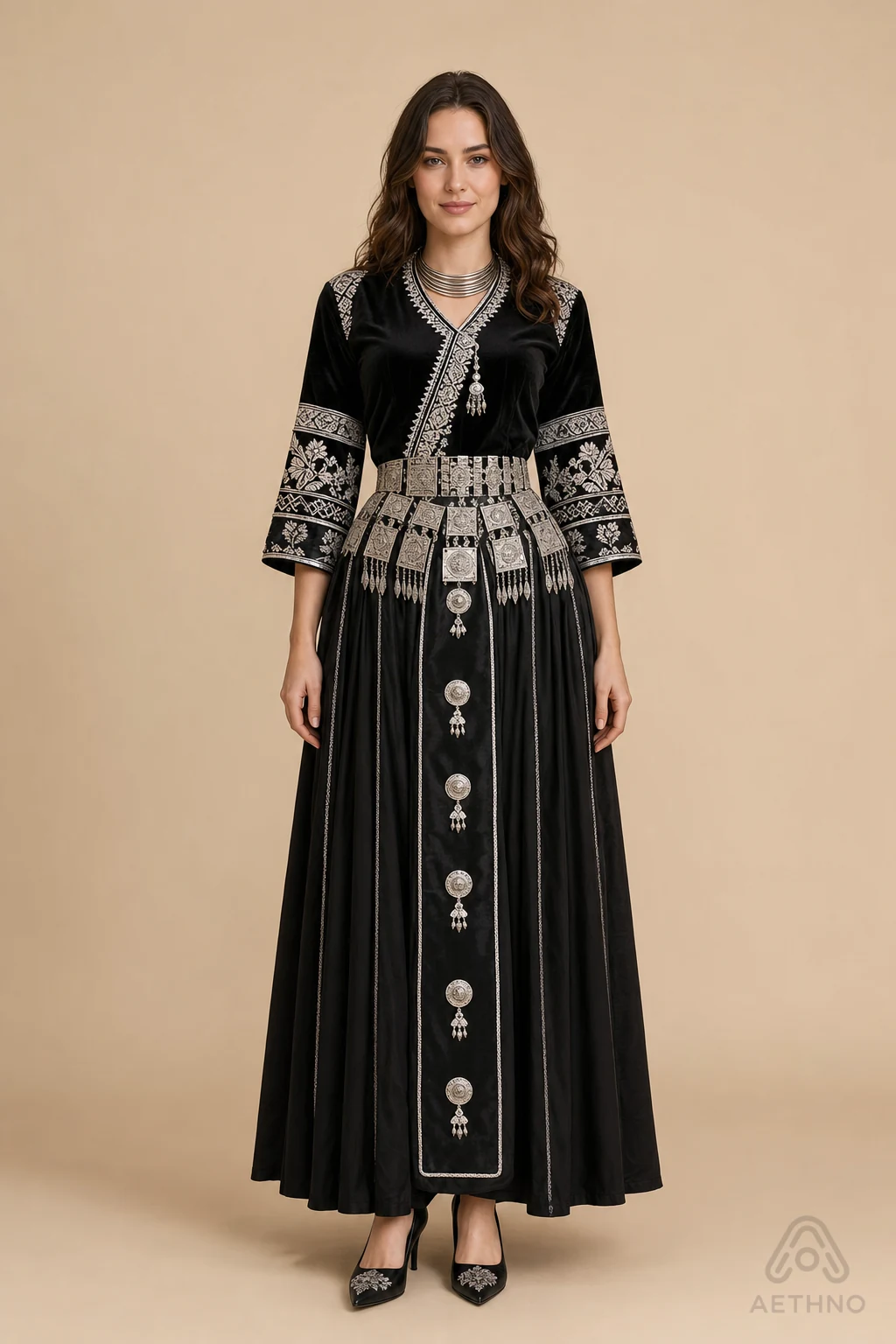 AETHNO Miao-Inspired Embroidered Women's Outfit - Look 193
