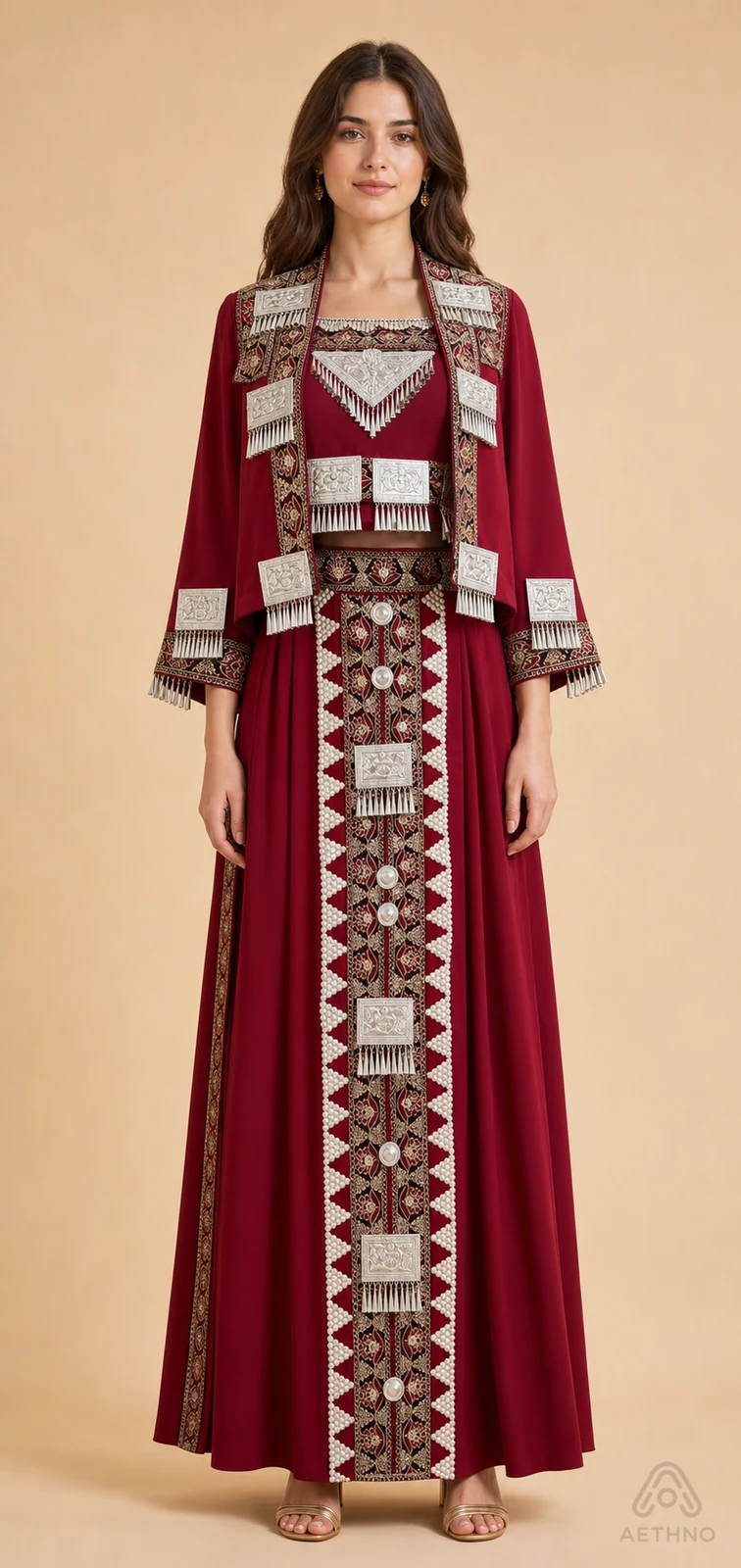 AETHNO Miao-Inspired Embroidered Women's Outfit - Look 198