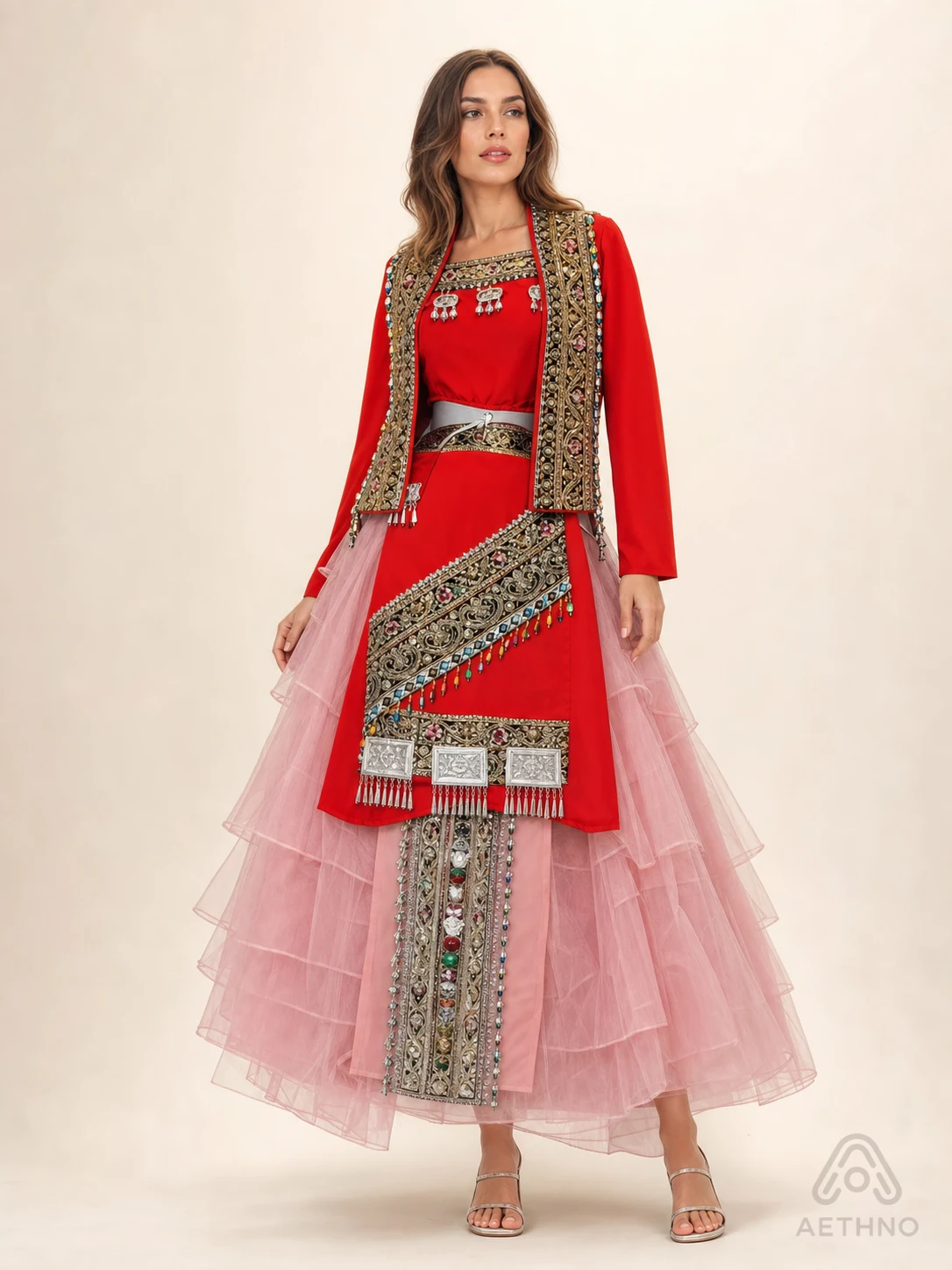 AETHNO Miao-Inspired Embroidered Women's Outfit - Look 202