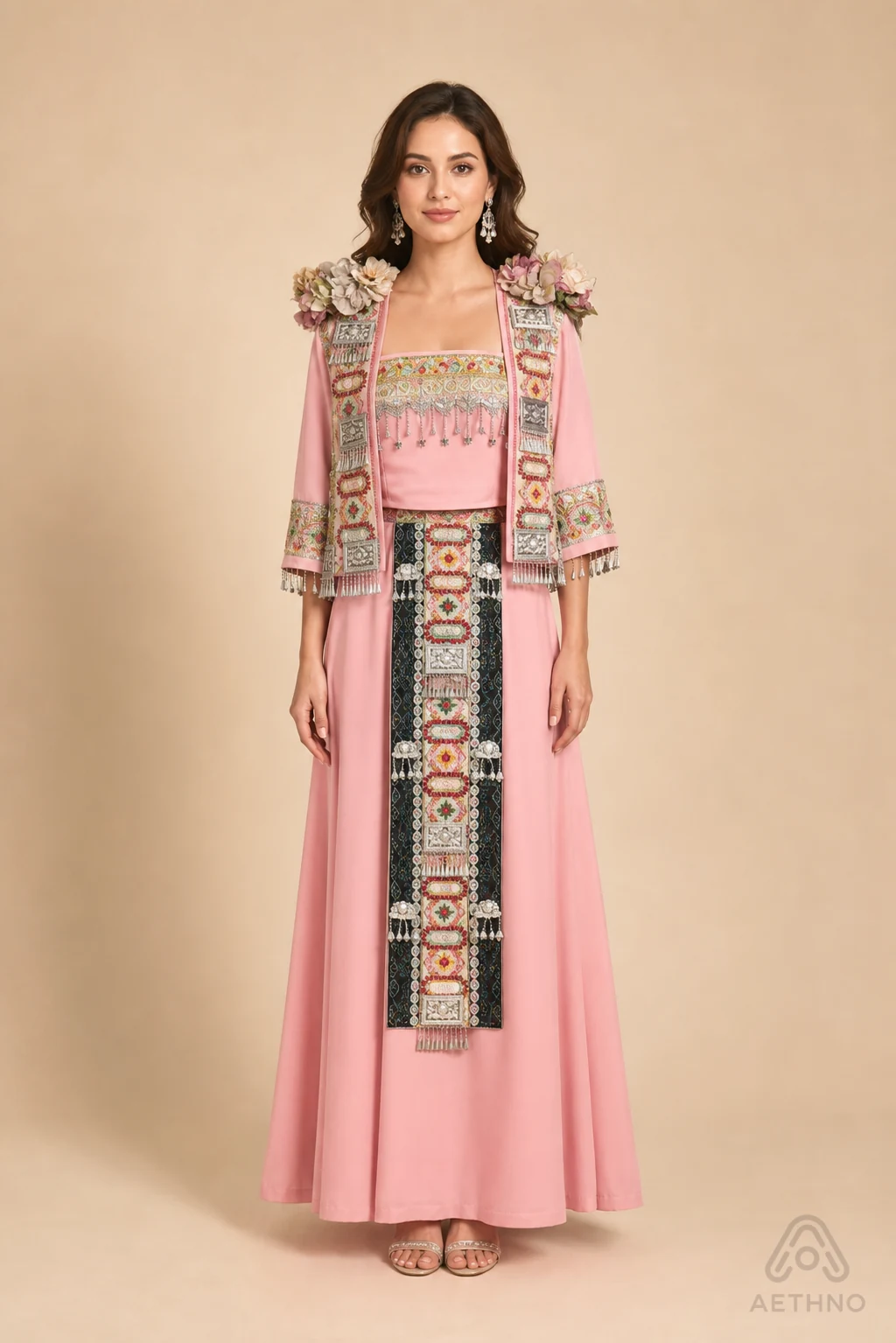 AETHNO Miao-Inspired Embroidered Women's Outfit - Look 209