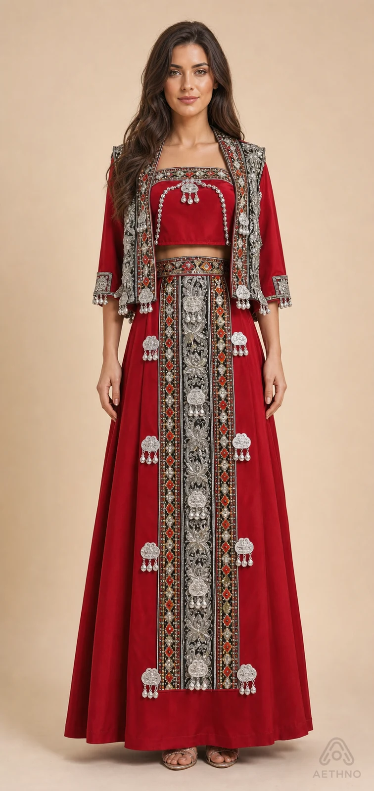 AETHNO Miao-Inspired Embroidered Women's Outfit - Look 210