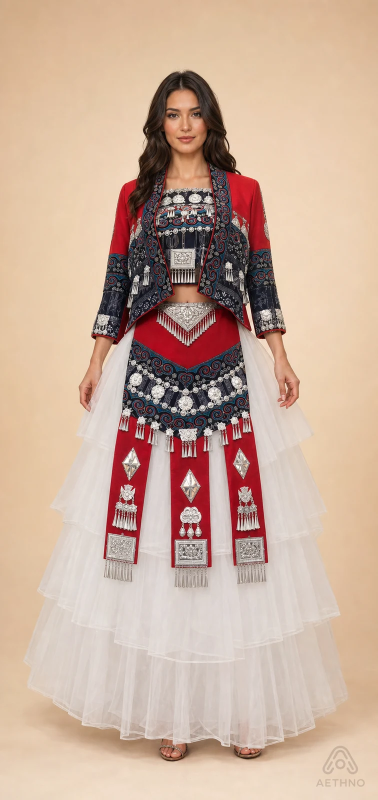 AETHNO Miao-Inspired Embroidered Women's Outfit - Look 211