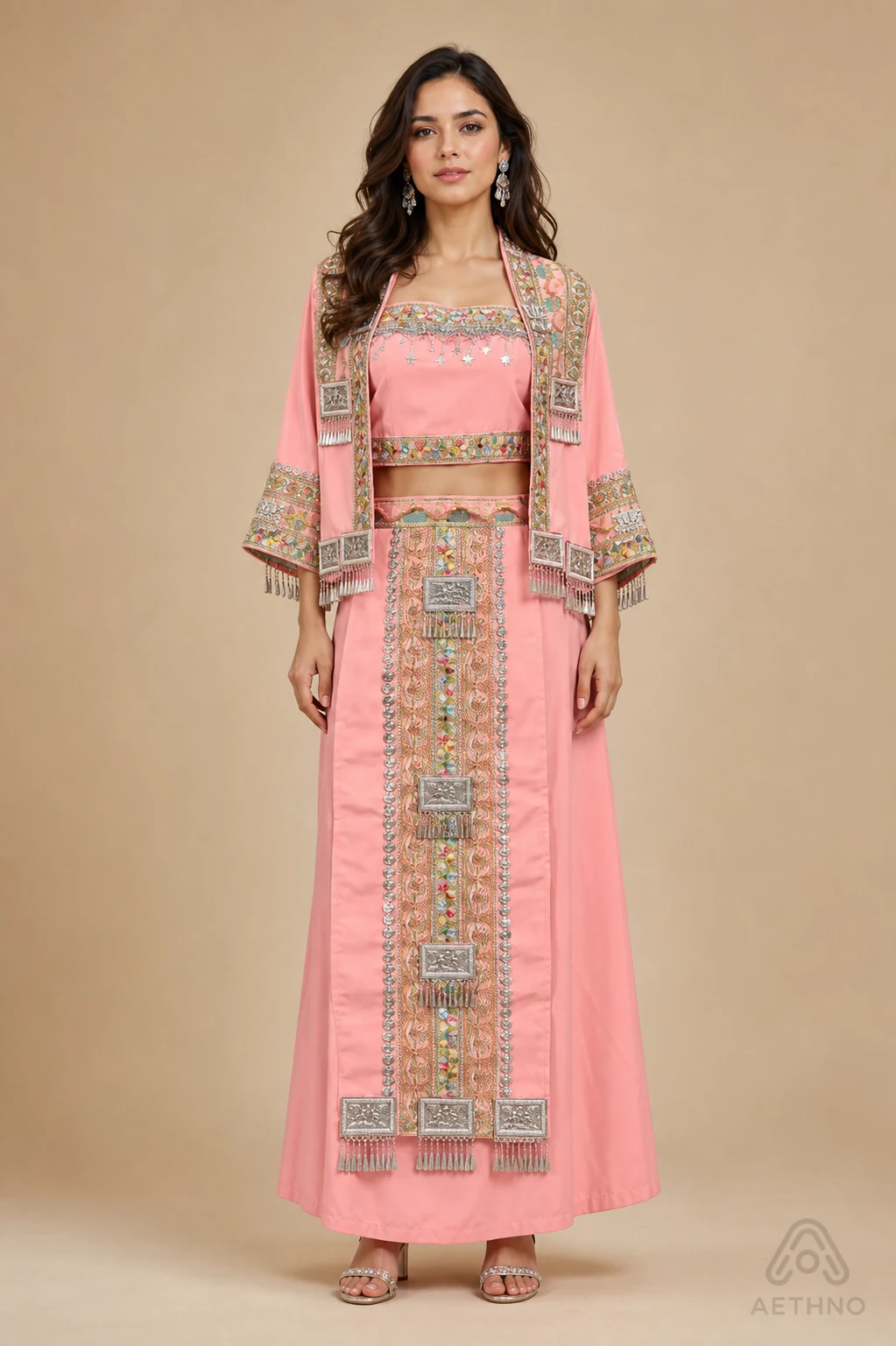 AETHNO Miao-Inspired Embroidered Women's Outfit - Look 214
