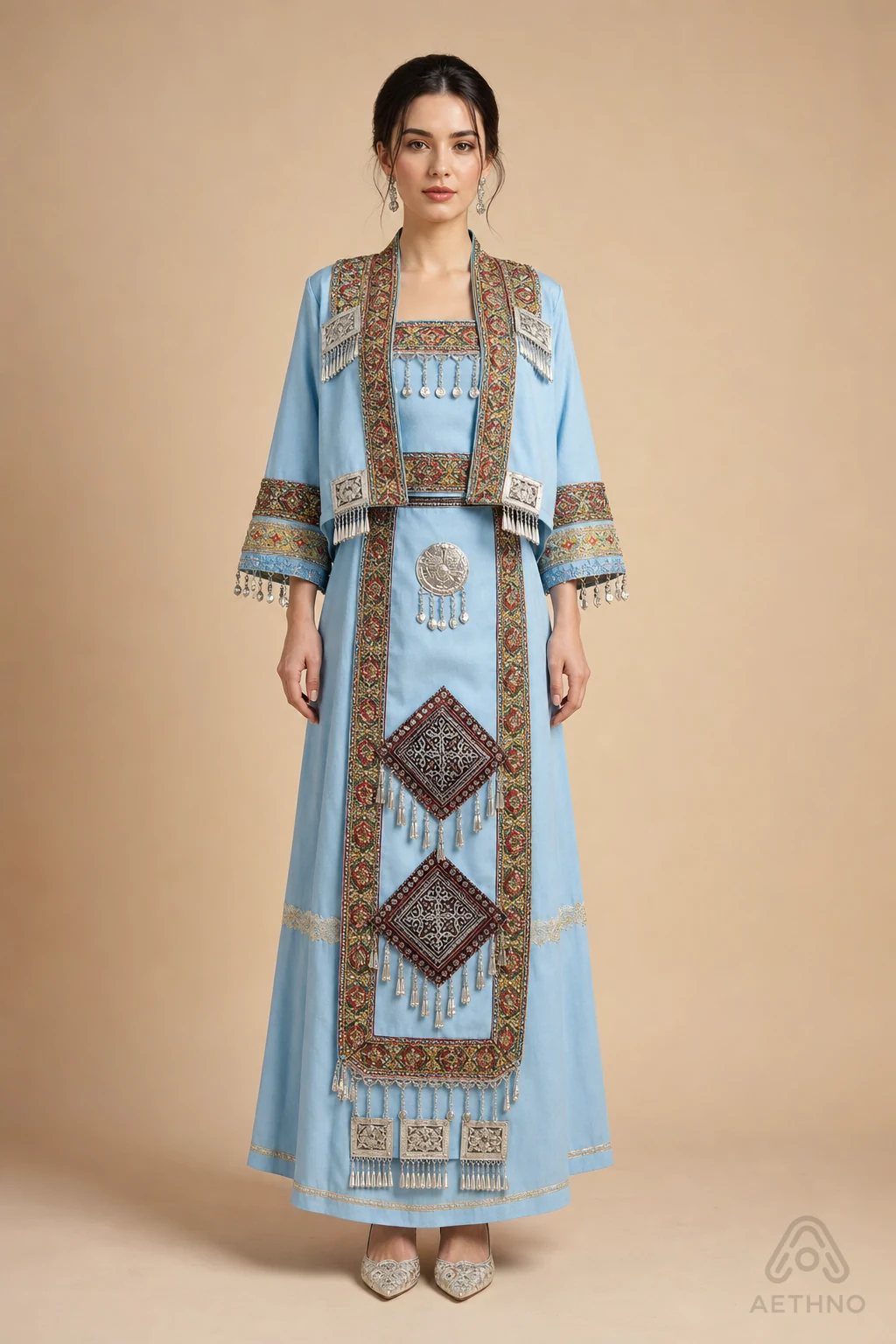 AETHNO Miao-Inspired Embroidered Women's Outfit - Look 217