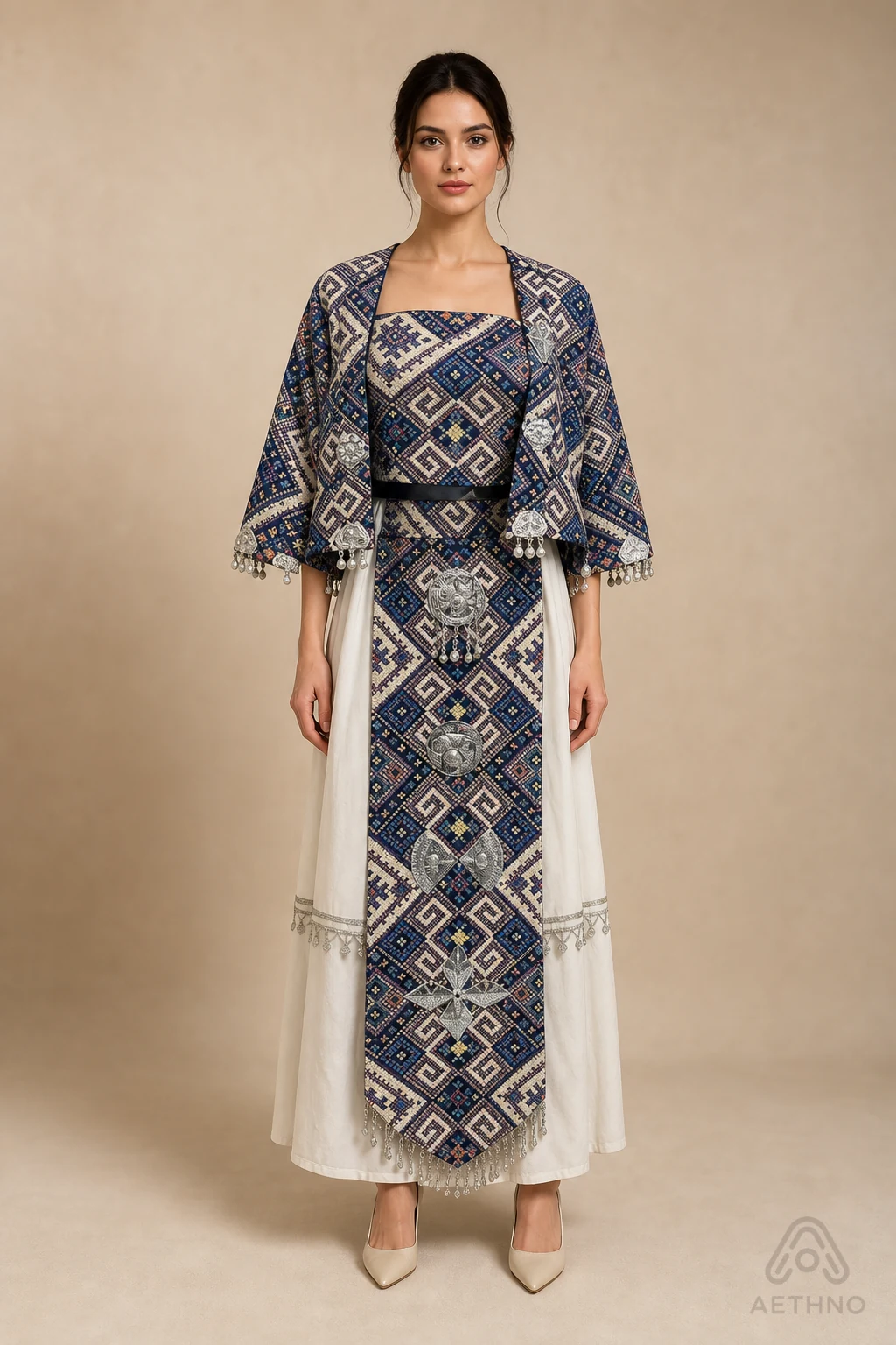 AETHNO Miao-Inspired Embroidered Women's Outfit - Look 218