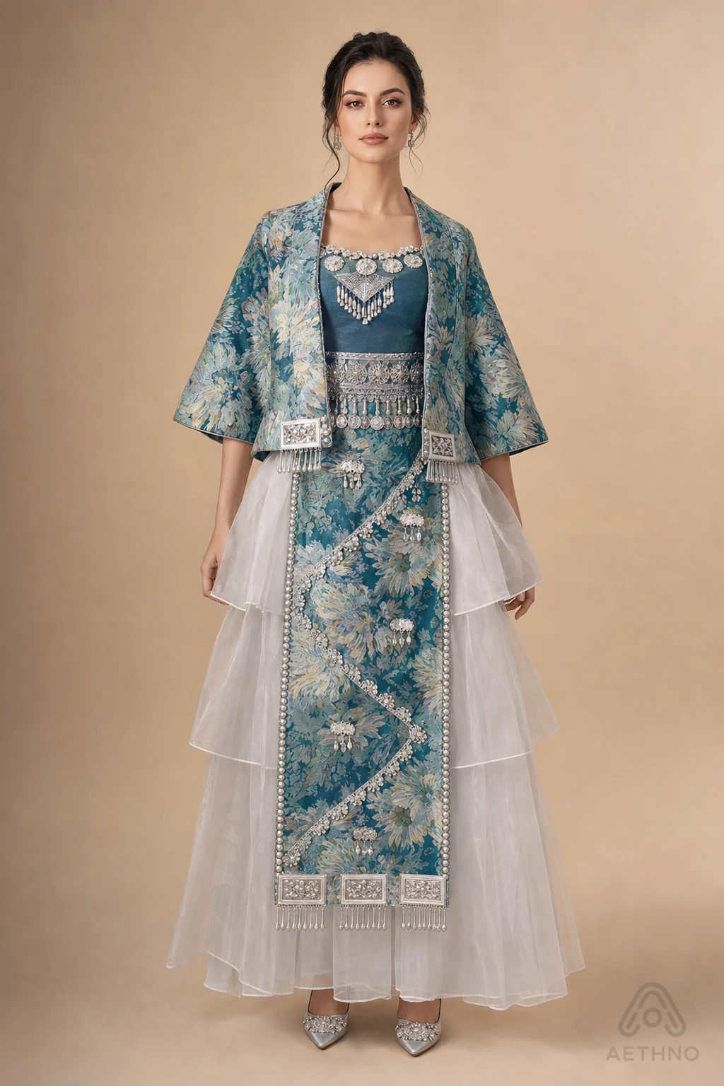 AETHNO Miao-Inspired Embroidered Women's Outfit - Look 220