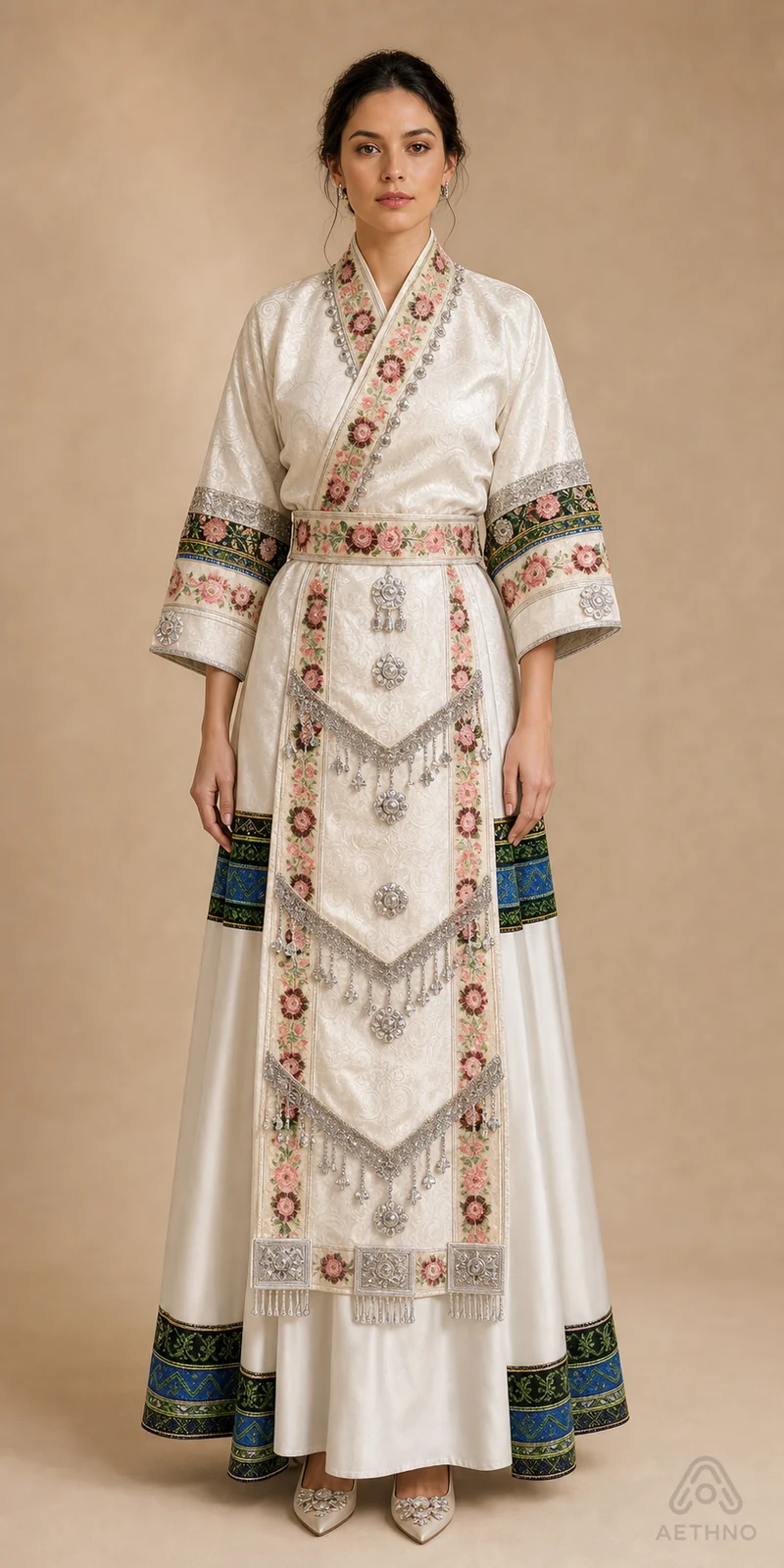 AETHNO Miao-Inspired Embroidered Women's Outfit - Look 223