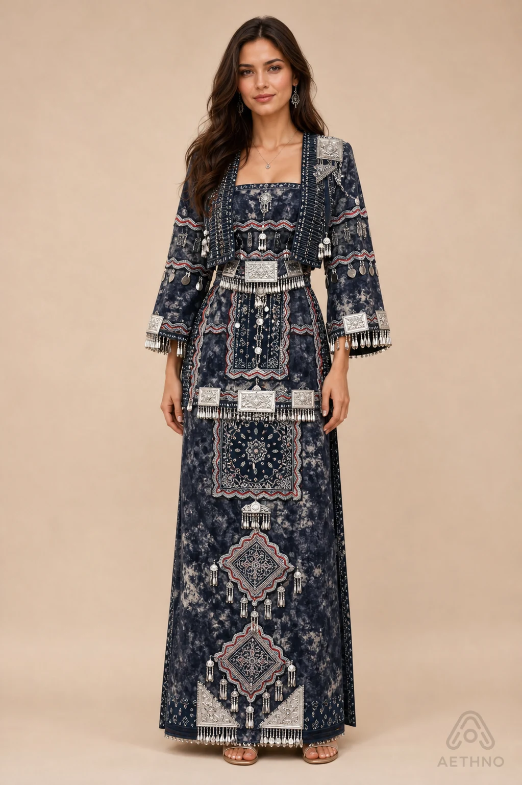 AETHNO Miao-Inspired Embroidered Women's Outfit - Look 228