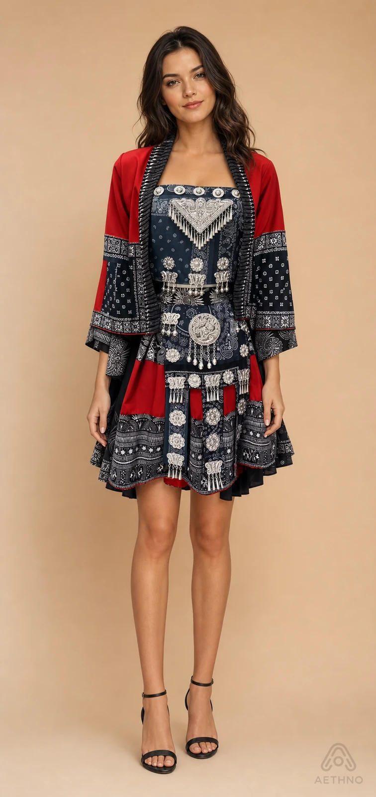 AETHNO Miao-Inspired Embroidered Women's Outfit - Look 230