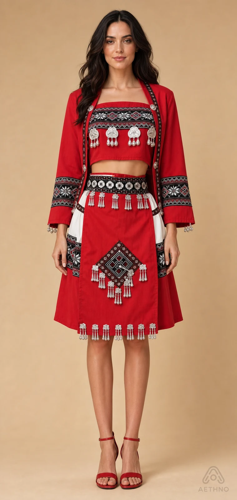 AETHNO Miao-Inspired Embroidered Women's Outfit - Look 231