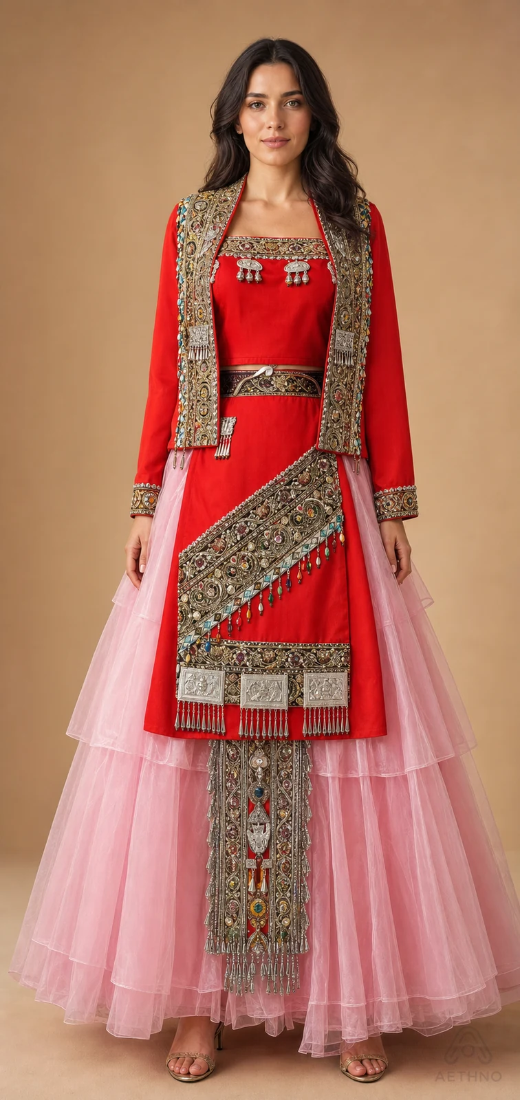 AETHNO Miao-Inspired Embroidered Women's Outfit - Look 232