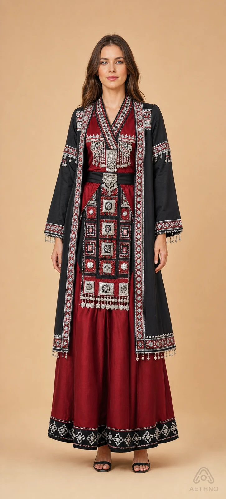AETHNO Miao-Inspired Embroidered Women's Outfit - Look 240