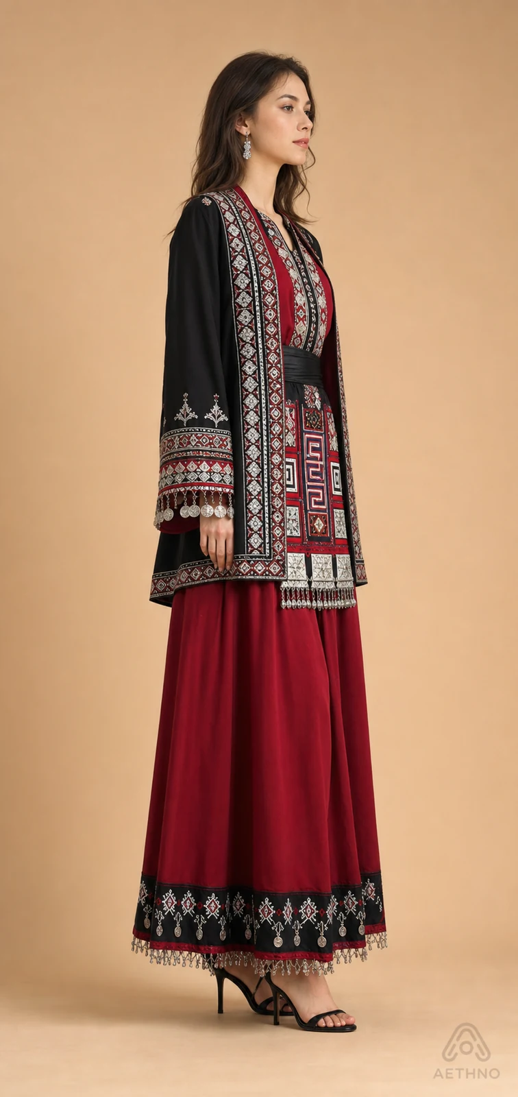 AETHNO Miao-Inspired Embroidered Women's Outfit - Look 240 - Image 3