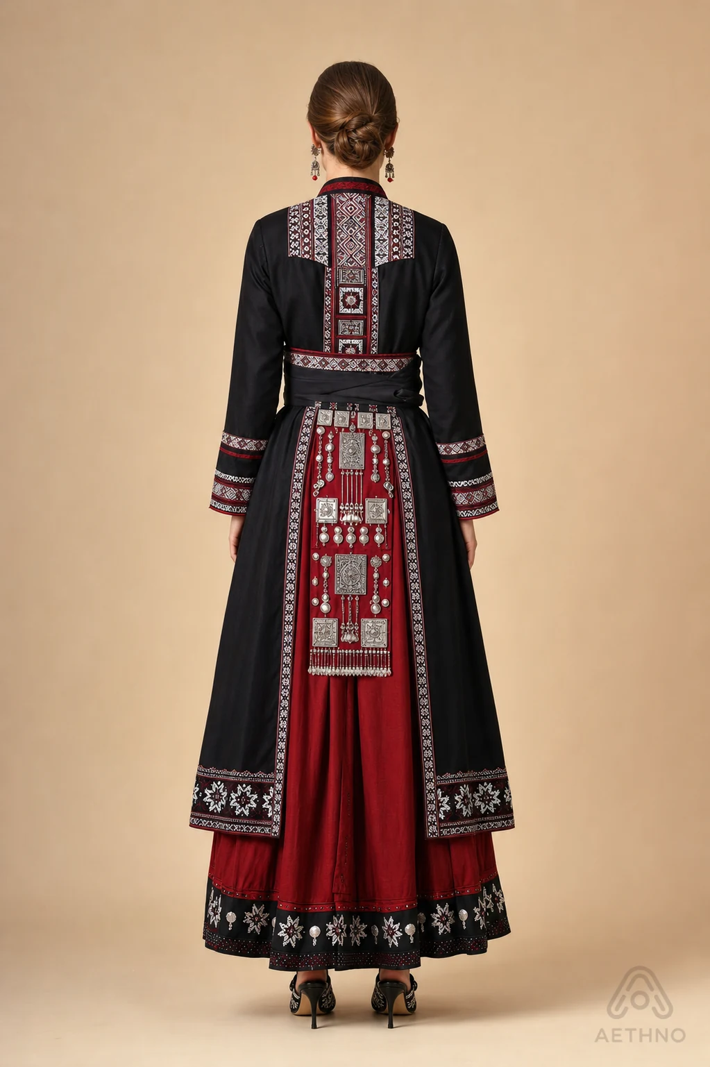 AETHNO Miao-Inspired Embroidered Women's Outfit - Look 240 - Image 4