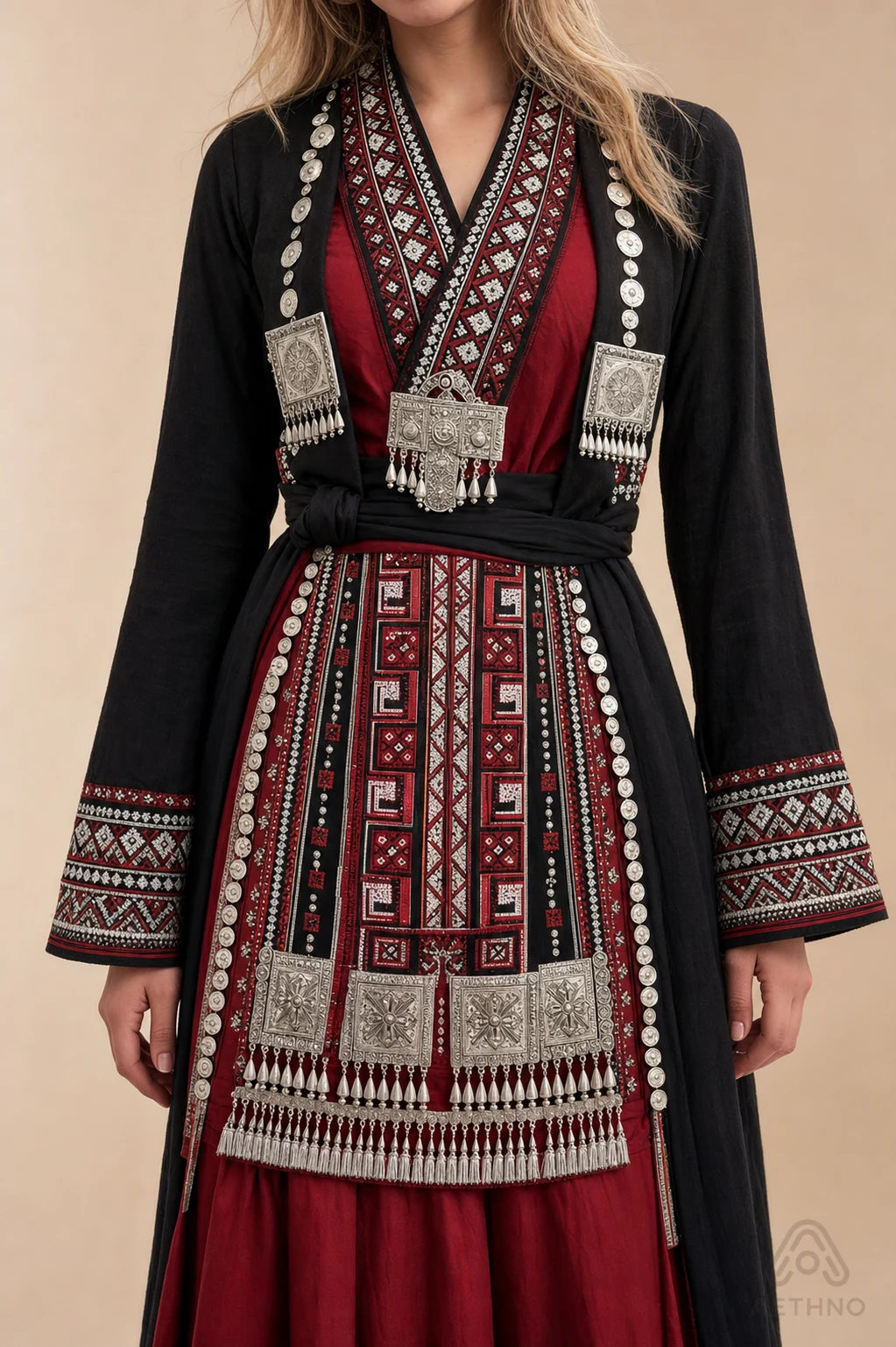 AETHNO Miao-Inspired Embroidered Women's Outfit - Look 240 - Image 6