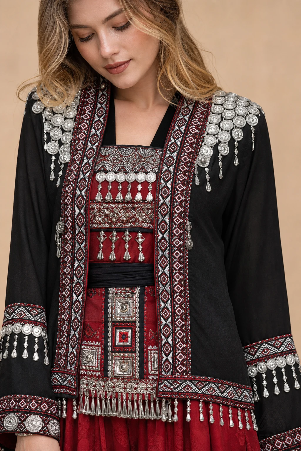 AETHNO Miao-Inspired Embroidered Women's Outfit - Look 240 - Image 7