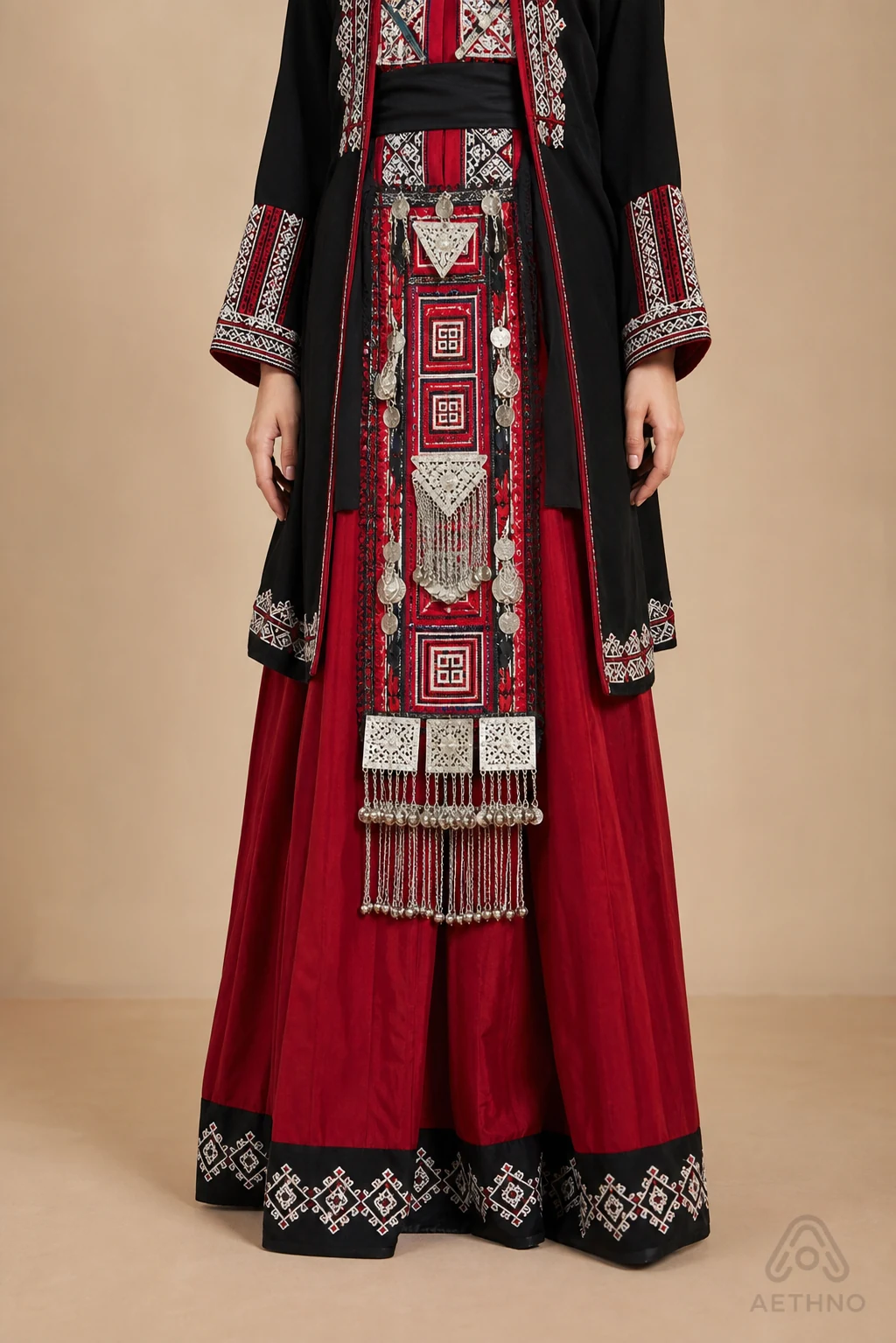 AETHNO Miao-Inspired Embroidered Women's Outfit - Look 240 - Image 8