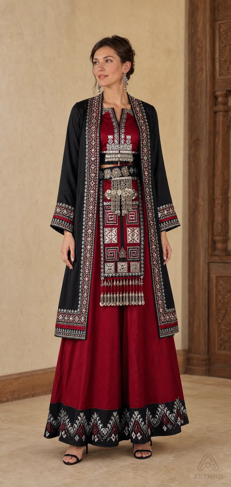 AETHNO Miao-Inspired Embroidered Women's Outfit - Look 240 - Image 9