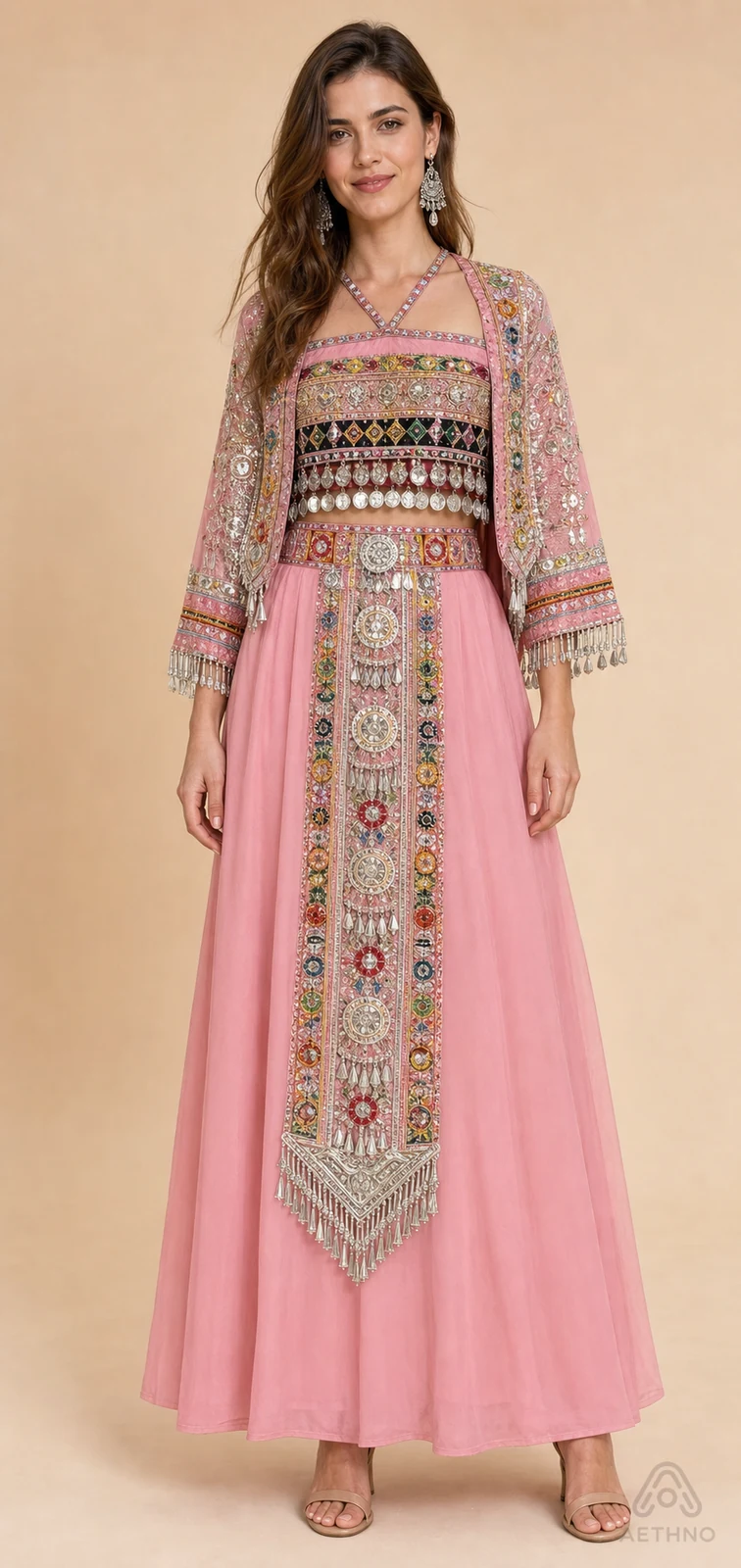 AETHNO Miao-Inspired Embroidered Women's Outfit - Look 242