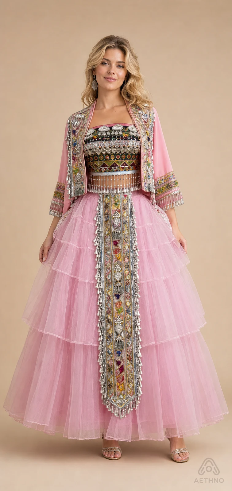 AETHNO Miao-Inspired Embroidered Women's Outfit - Look 243