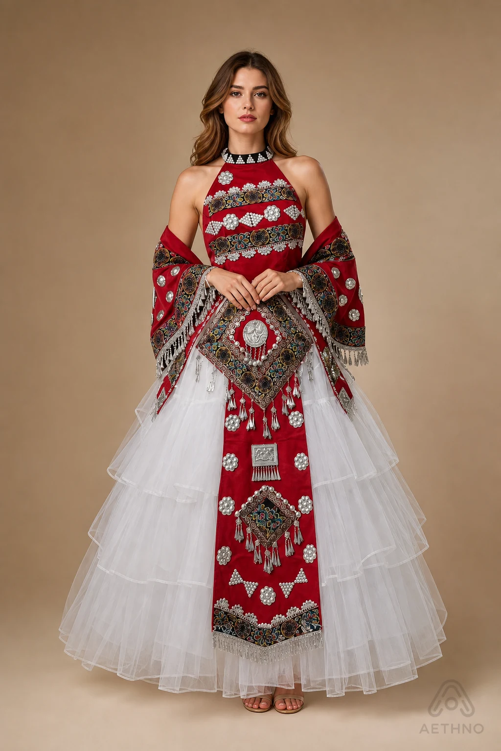 AETHNO Miao-Inspired Embroidered Women's Outfit - Look 244