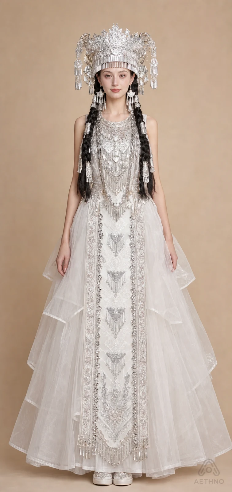 AETHNO Miao-Inspired Embroidered Women's Outfit - Look 250