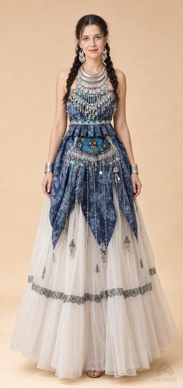 AETHNO Miao-Inspired Embroidered Women's Outfit - Look 251