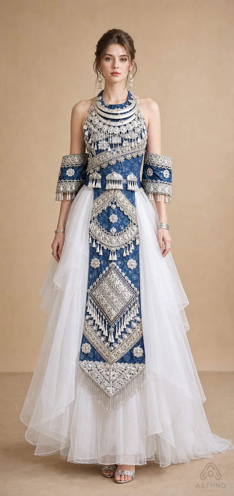 AETHNO Miao-Inspired Embroidered Women's Outfit - Look 253