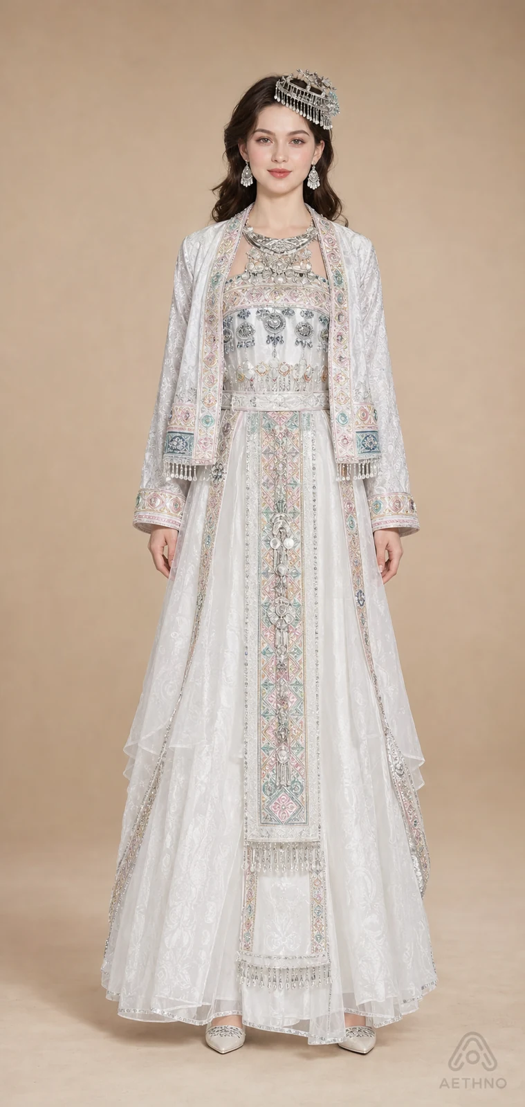AETHNO Miao-Inspired Embroidered Women's Outfit - Look 254