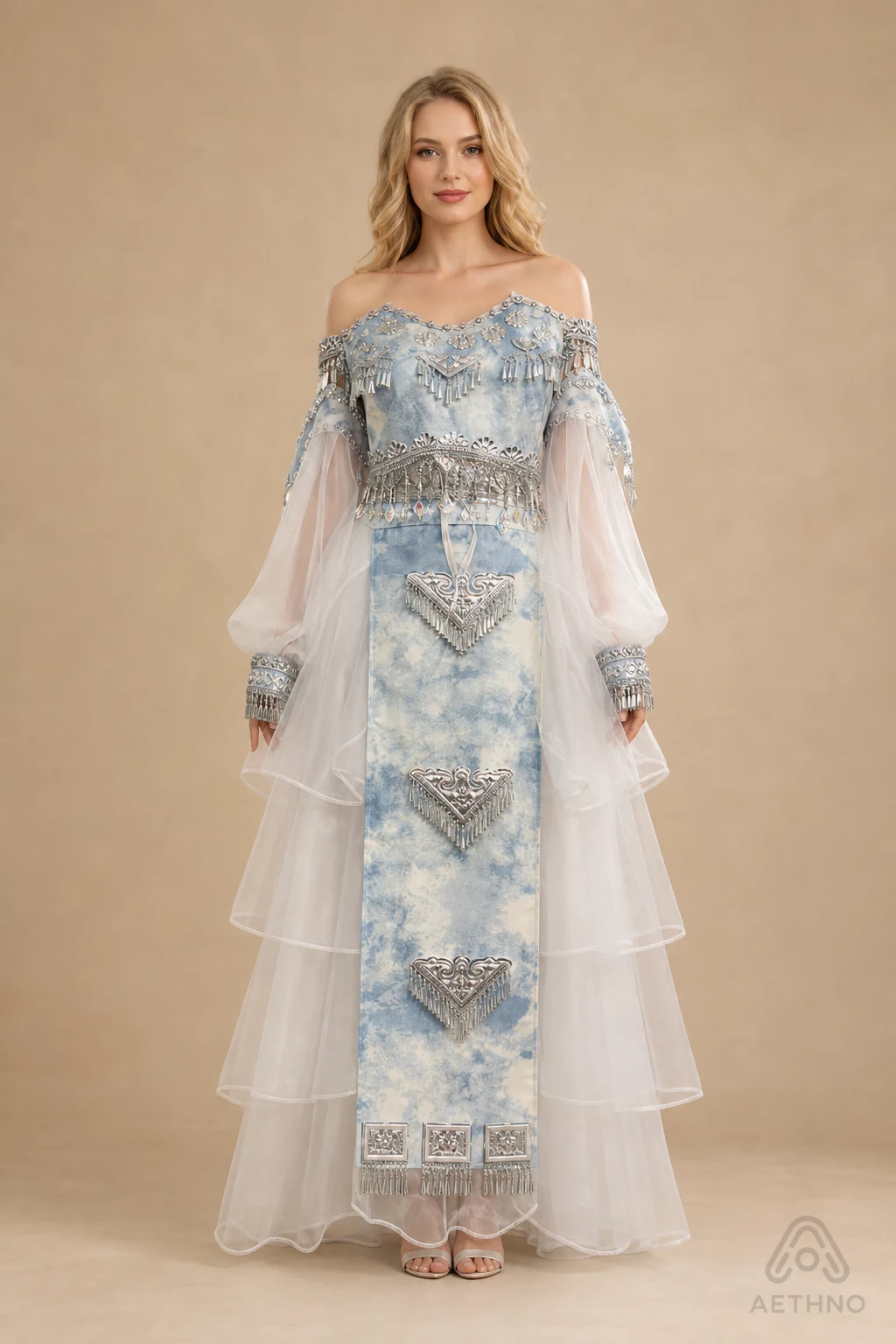 AETHNO Miao-Inspired Embroidered Women's Outfit - Look 258