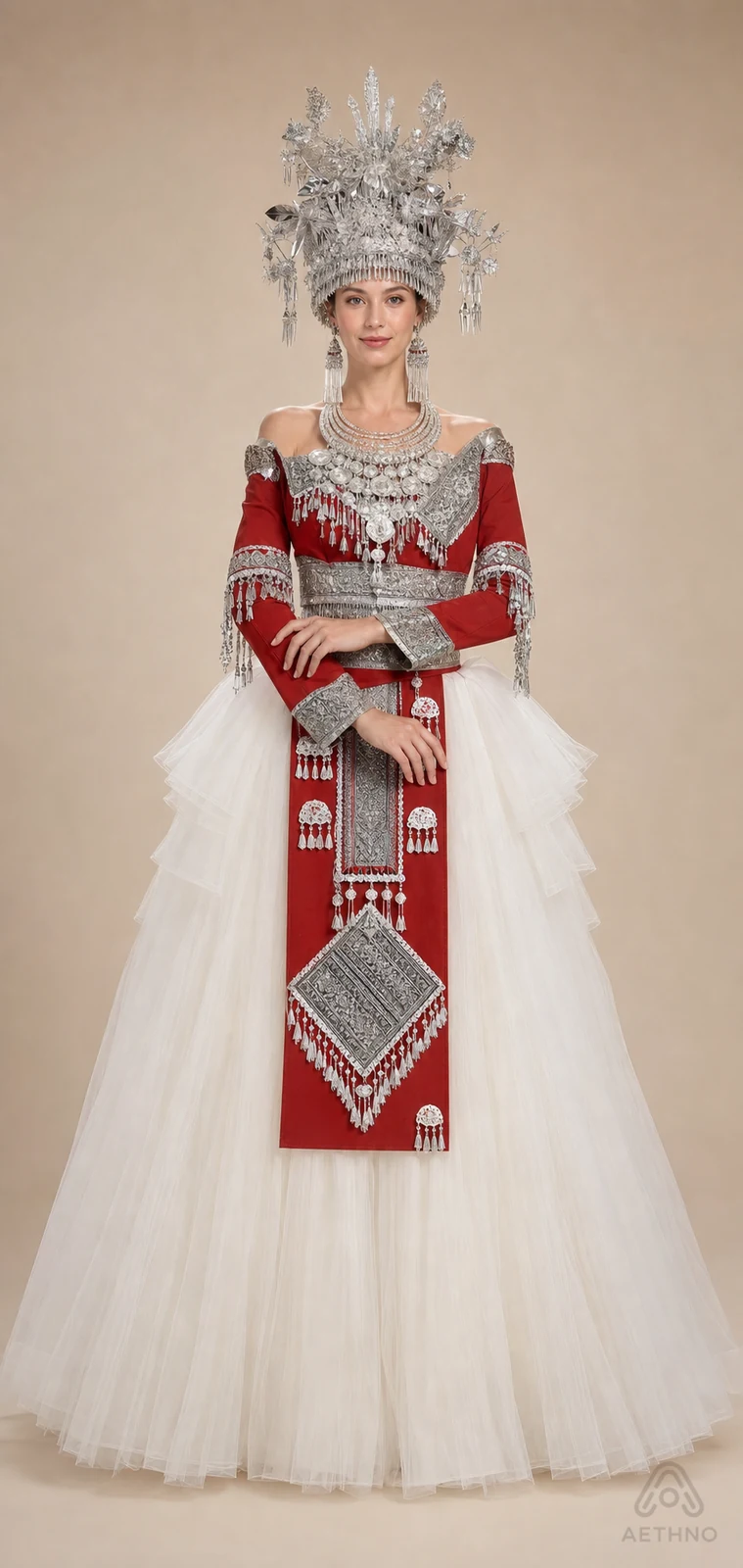 AETHNO Miao-Inspired Embroidered Women's Outfit - Look 261