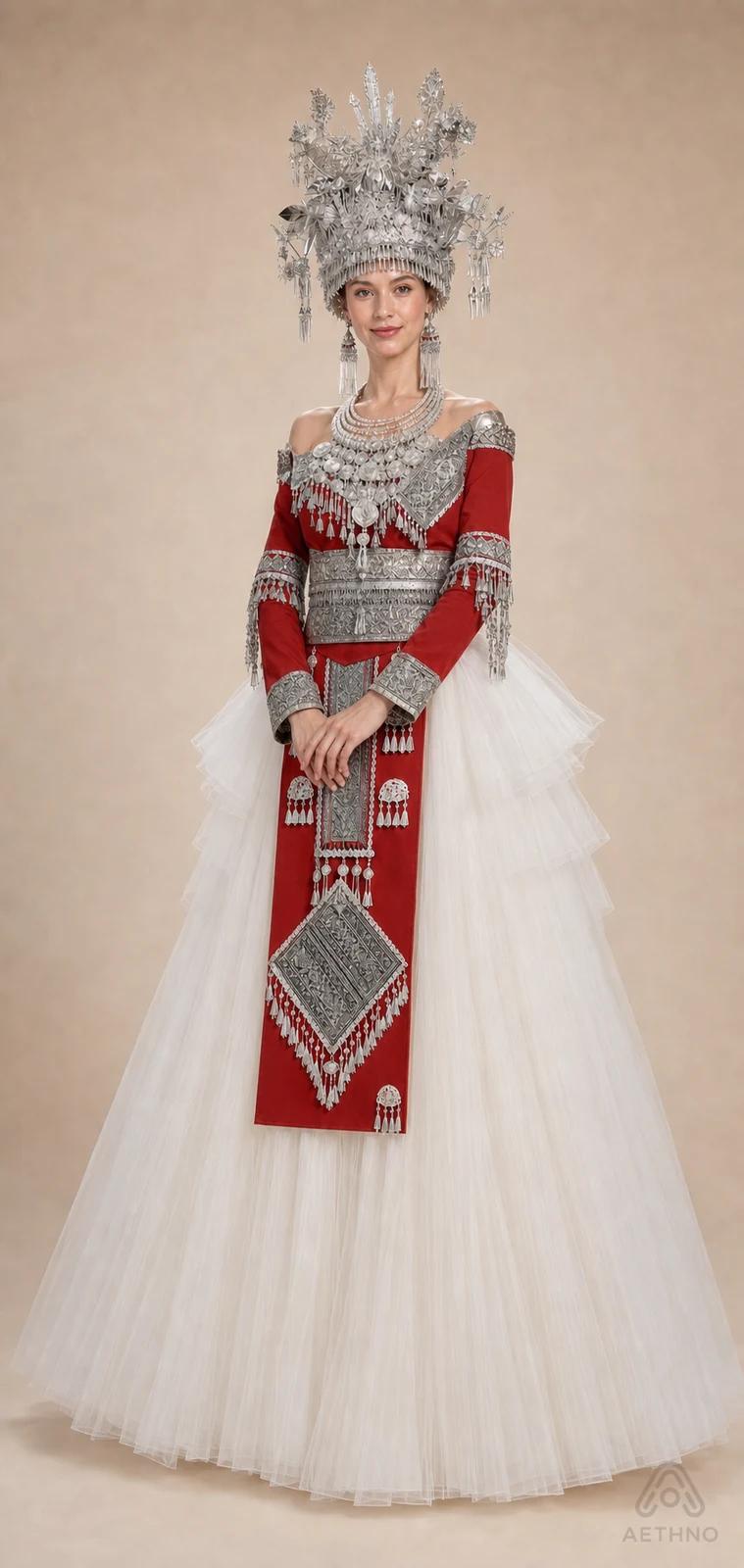 AETHNO Miao-Inspired Embroidered Women's Outfit - Look 261 - Image 2