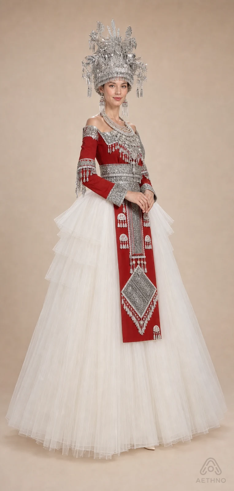 AETHNO Miao-Inspired Embroidered Women's Outfit - Look 261 - Image 3