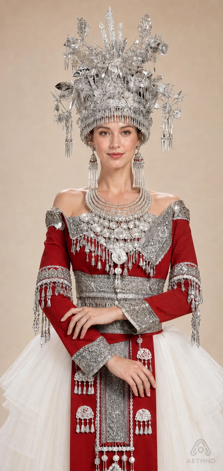 AETHNO Miao-Inspired Embroidered Women's Outfit - Look 261 - Image 5