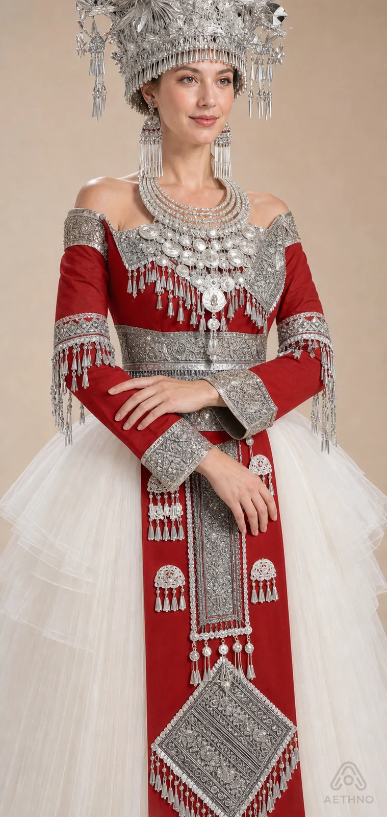 AETHNO Miao-Inspired Embroidered Women's Outfit - Look 261 - Image 7
