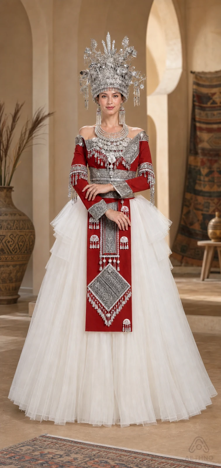 AETHNO Miao-Inspired Embroidered Women's Outfit - Look 261 - Image 9