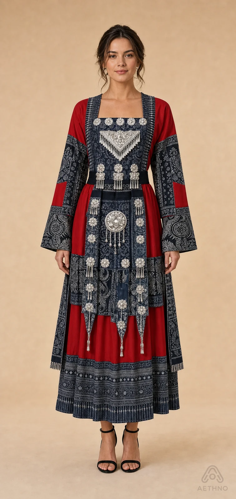 AETHNO Miao-Inspired Embroidered Women's Outfit - Look 262