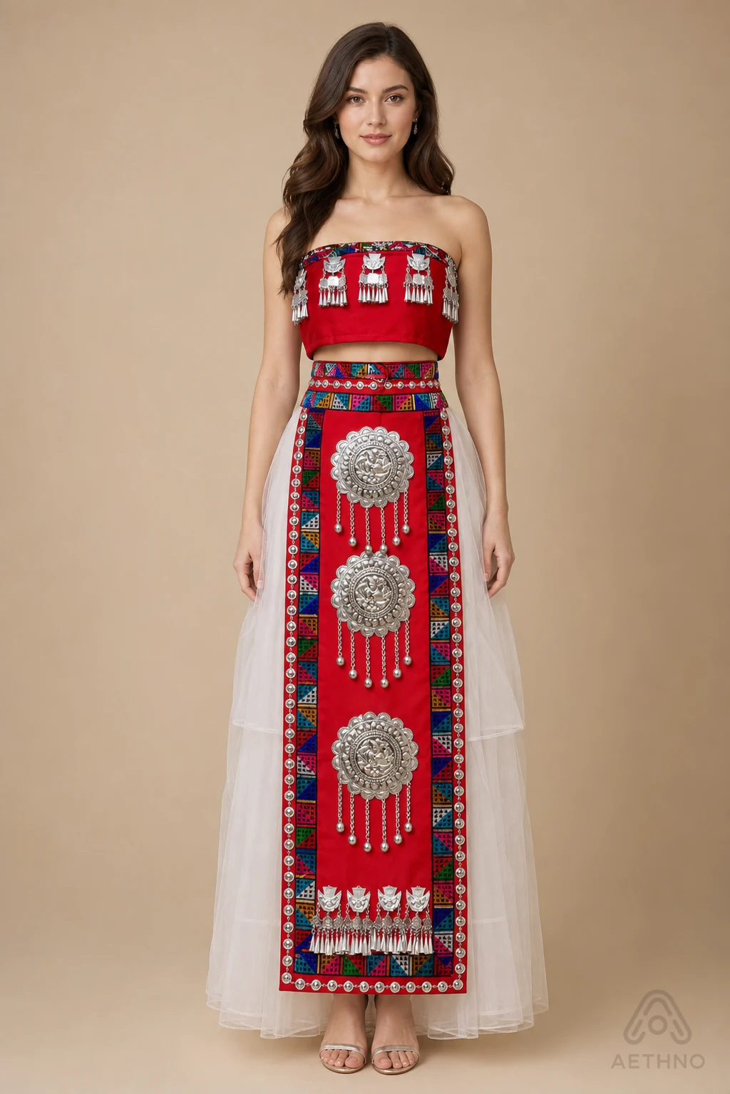 AETHNO Miao-Inspired Embroidered Women's Outfit - Look 263
