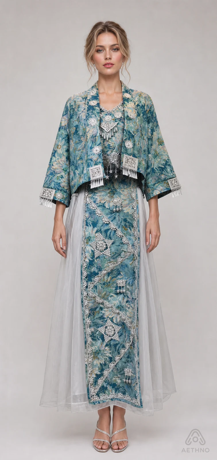 AETHNO Miao-Inspired Embroidered Women's Outfit - Look 265