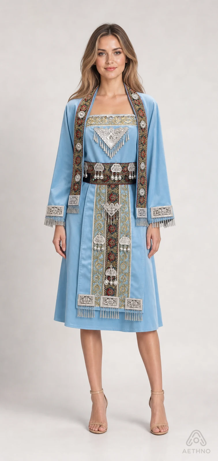 AETHNO Miao-Inspired Embroidered Women's Outfit - Look 266